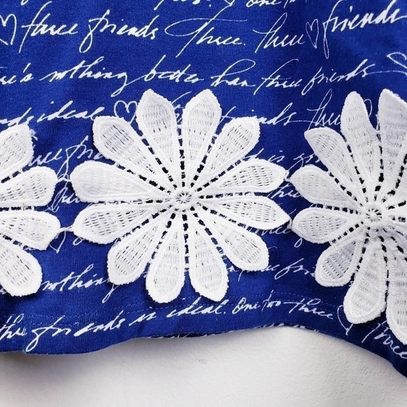 Three Friends New with tags Blue and White Print Daisey Dress Size 16 - Picture 6 of 7